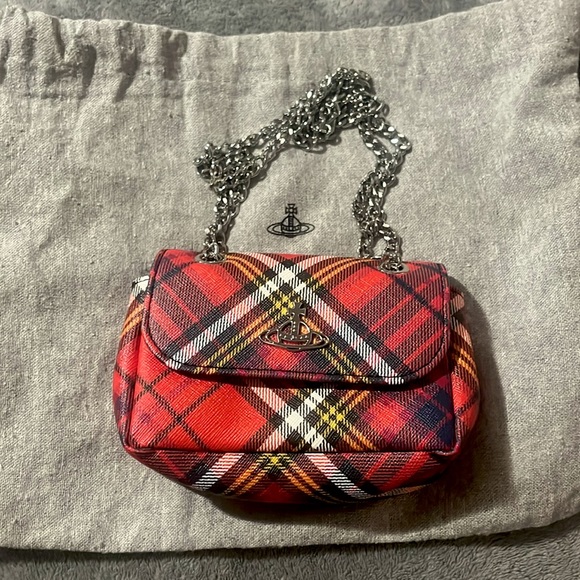 New (Rare) Authentic Vivienne Westwood Plaid Mini Bag , Comes w Dustbag! - Picture 1 of 6